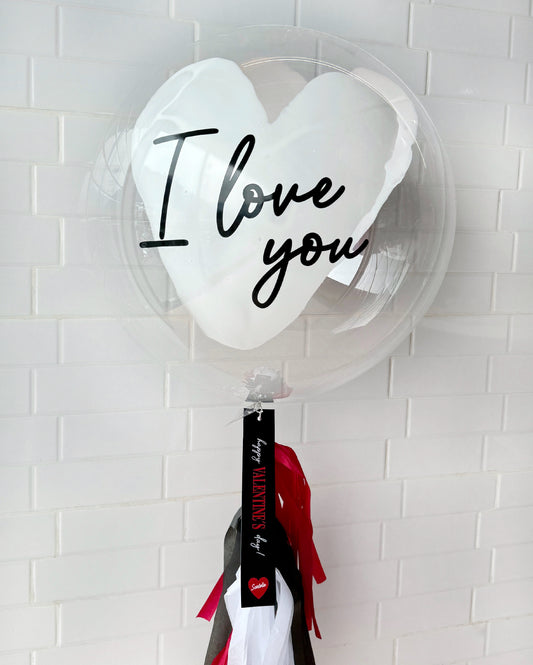 Burbuja corazón blanco