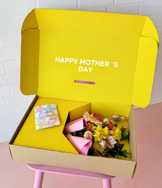 Giftbox para ramo de flores amarilla