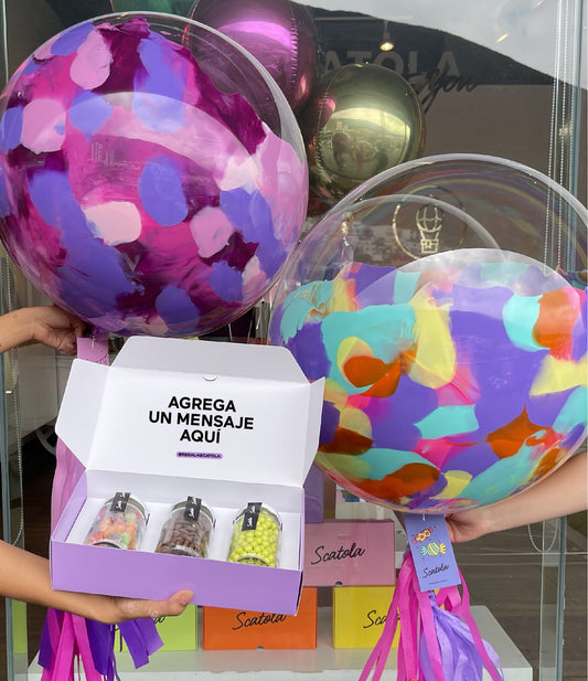 GLOBO Y CANDYBOX MORADA