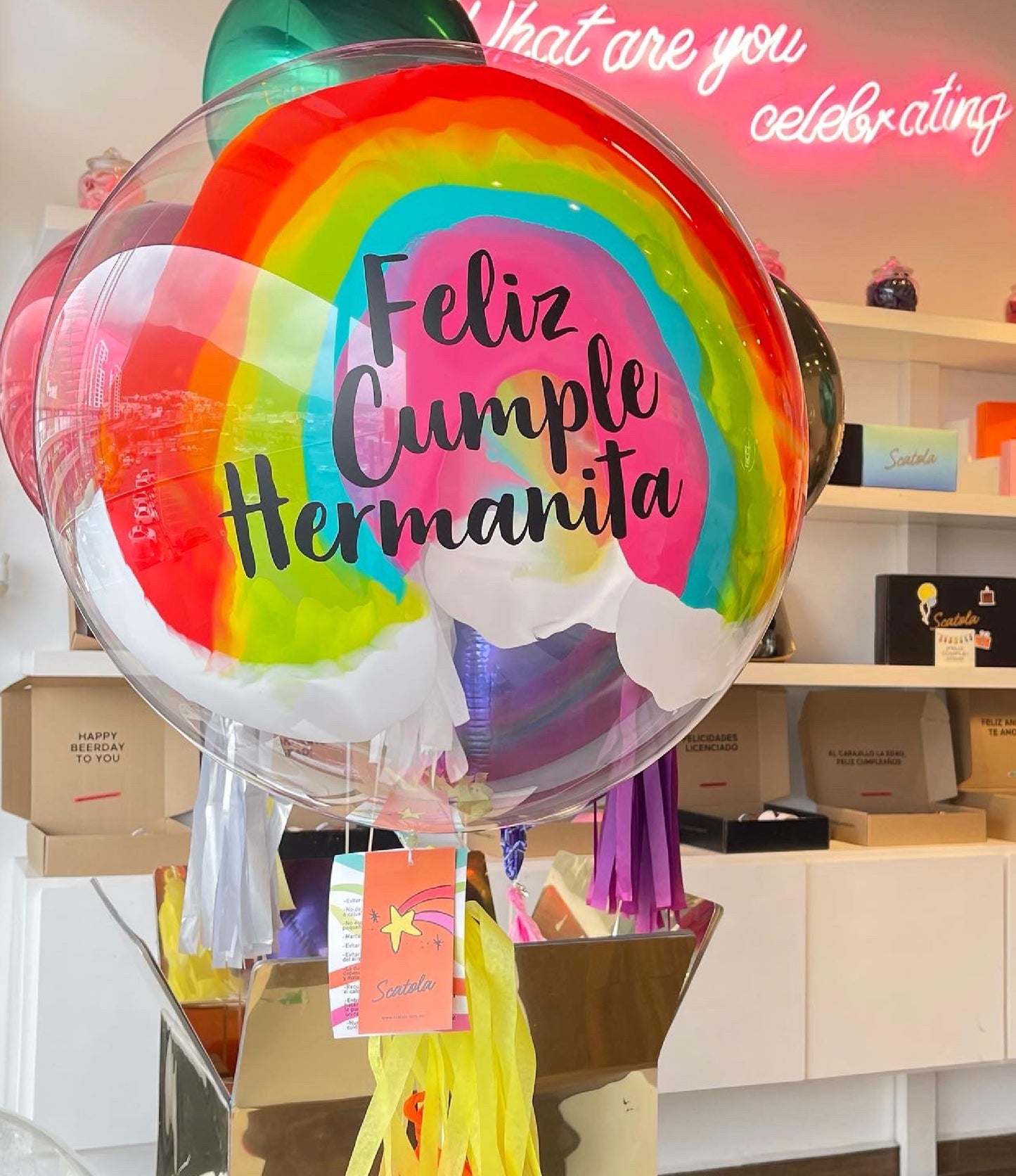 Globo burbuja arcoiris