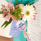 Arreglo de flores con globo aqua