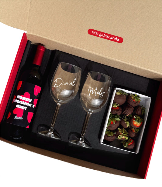 Wine Box con Fresas