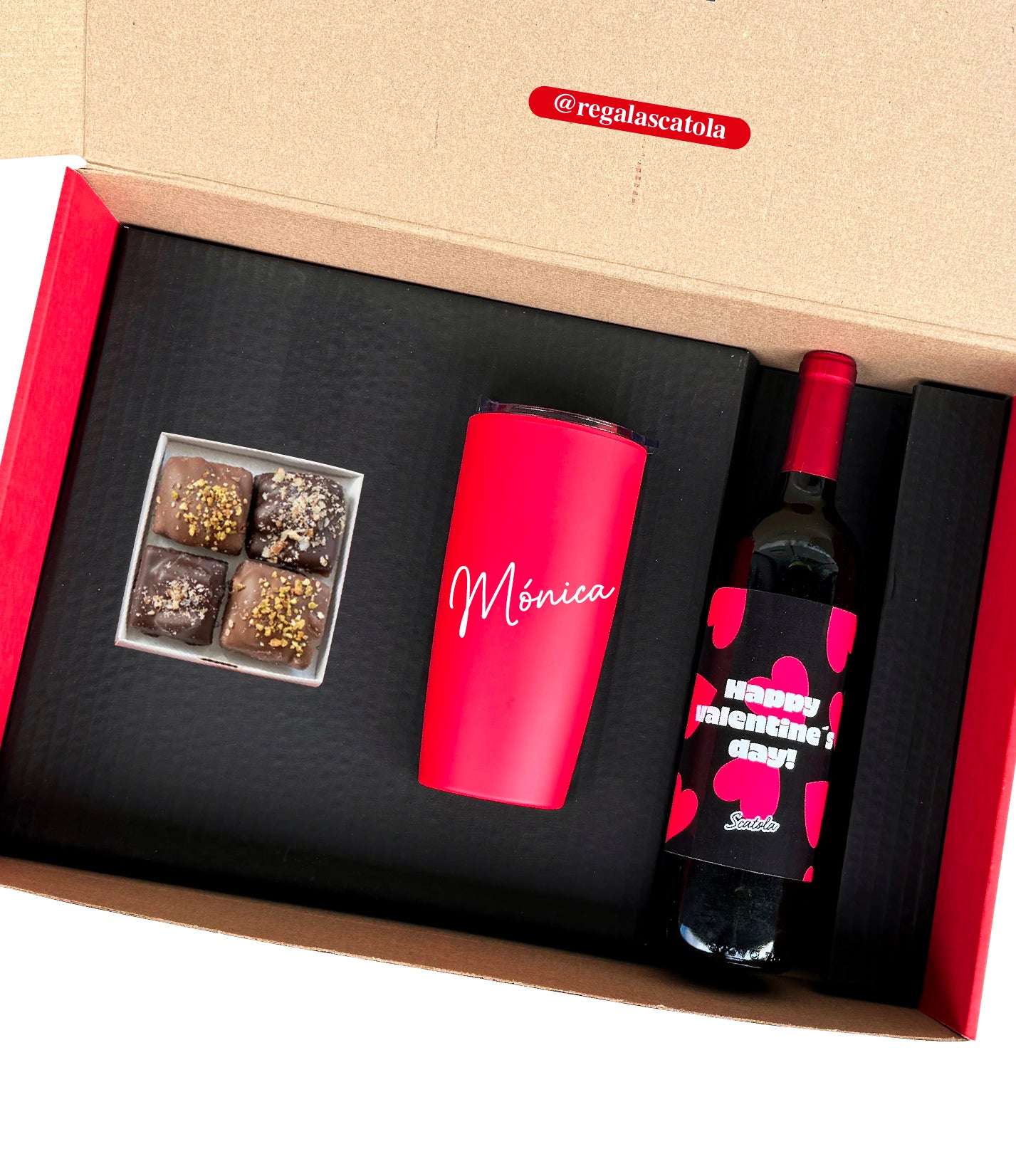 Wine Box con Termo y Chocolates